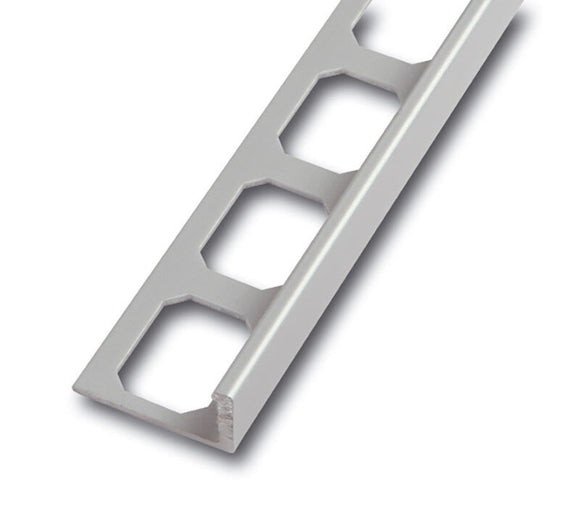 10 x Fliesenprofil - Abschlußprofil - Aluminium - silber eloxiert, Alu matt